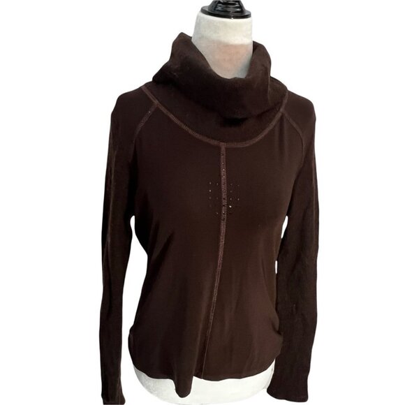 Vintage Sweaters - 𝅺vintage 90's Vex🤎Wool Blend Brown Cowl Neck Sweater Size S